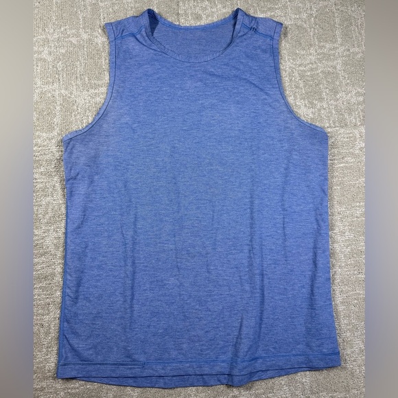 Lululemon Mens Blue Sleeveless Work Out Tank Top Shirt Size READ BELOW - Picture 1 of 5